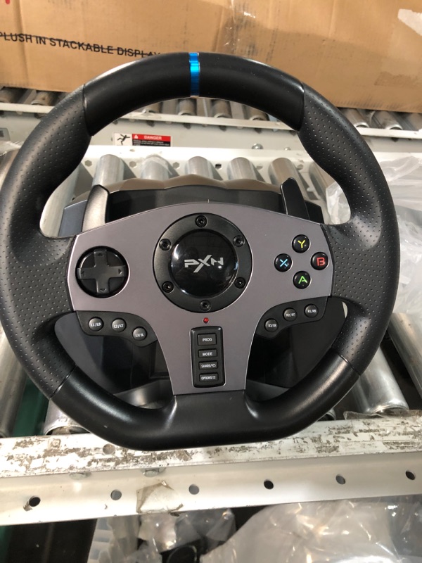 Photo 4 of PC Steering Wheel, PXN V9 Universal Usb Car Sim 270/900 Degree Race Steering Wheel with 3-Pedals and Shifter Bundle 