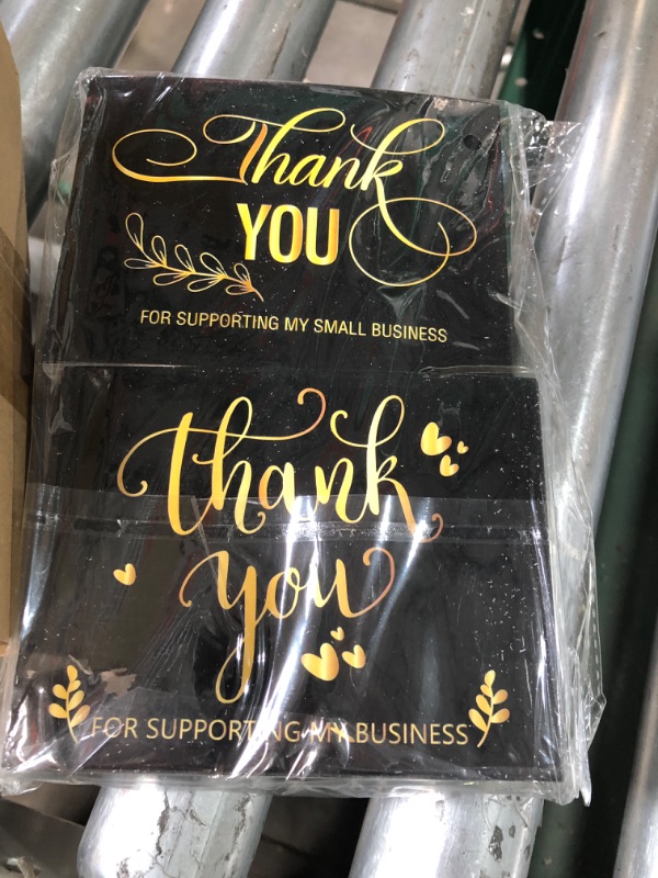 Photo 3 of 1400 Pcs 10 x 13 Inch Thank You Poly Mailers black/gold