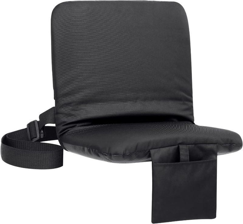 Photo 1 of **STOCK PHOTO FOR REFERENCE ONLY**Stadium Seat for Bleachers, Bleacher Seat with Thick Padded Cushion Portable Stadium Chair with Back Support and Shoulder Strap, SET OF 2