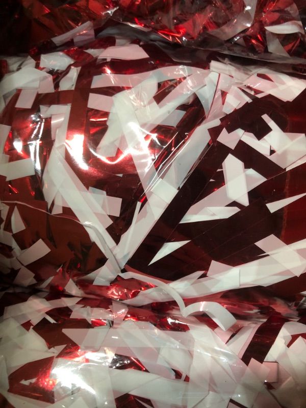 Photo 3 of 100Pcs Metallic Cheerleading Pom Poms   (Red and White)