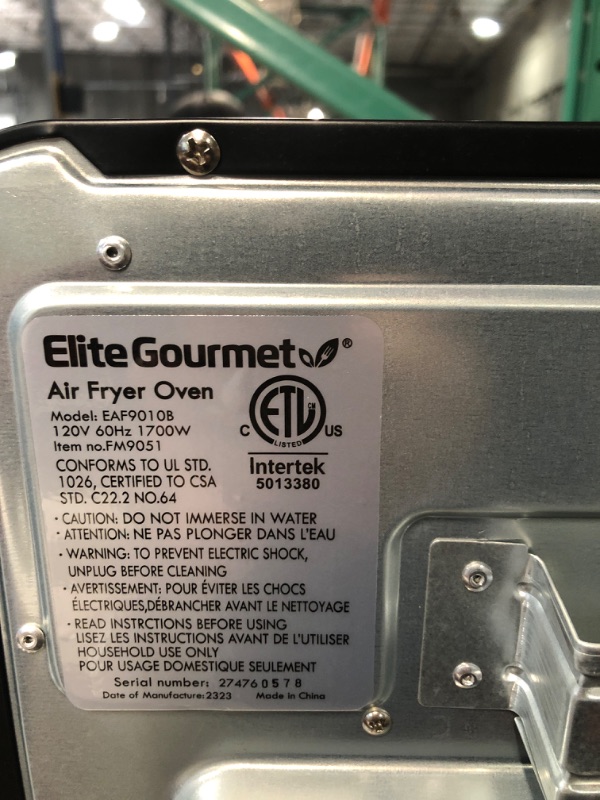 Photo 4 of Elite Gourmet EAF9010B All Steel Exterior