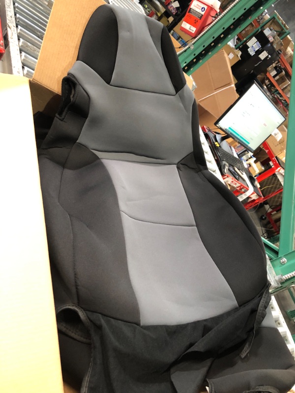 Photo 2 of Coverking - SPC131 Custom Fit Seat Cover for Jeep Wrangler TJ 2-Door Charcoal with Black Sides