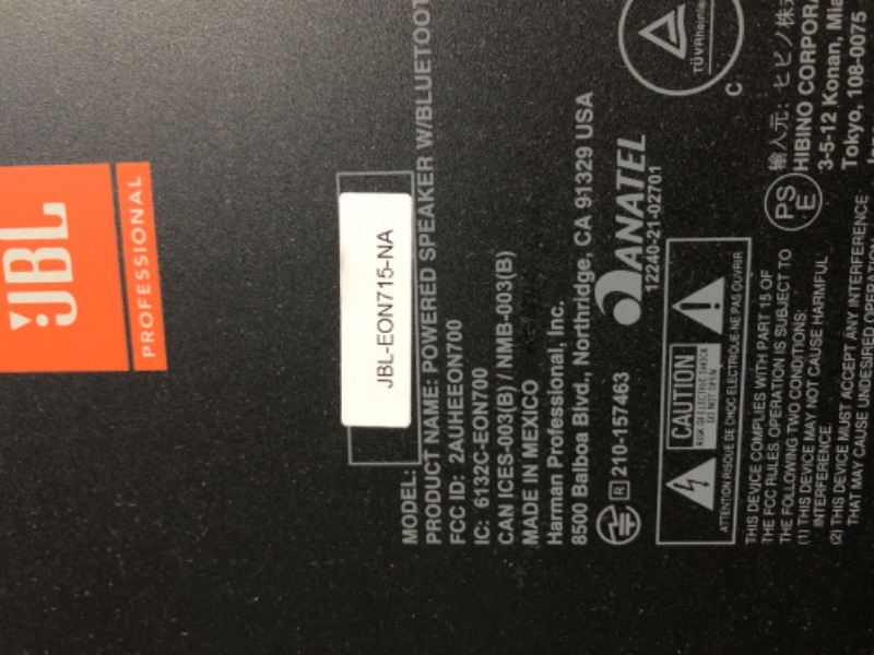 Photo 1 of JBL Professional EON715 Powered PA Loudspeaker with Bluetooth, 15-inch 15-Inch Speaker EON700 series