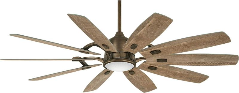 Photo 1 of (READ NOTES) Minka-Aire F864L-HBZ Barn 65 Ceiling Fan with LED Light and DC Motor in Heirloom Bronze Finish (PARTS ONLY) 
