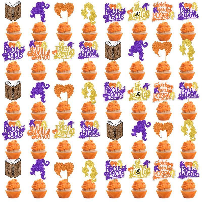 Photo 1 of 40Pcs Hocus Pocus Cupcake Toppers 2 pack(80 pcs)