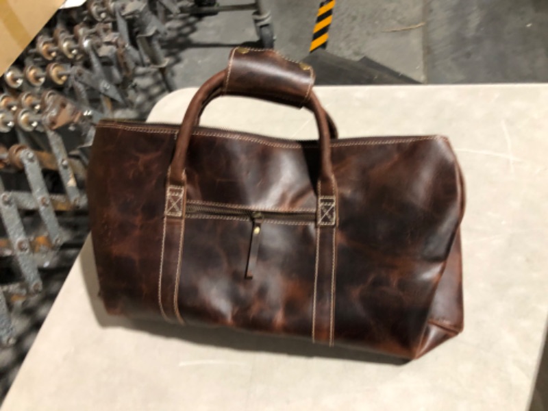 Photo 4 of 21 Inch Genuine Buffalo Leather Travel Duffle Bag 