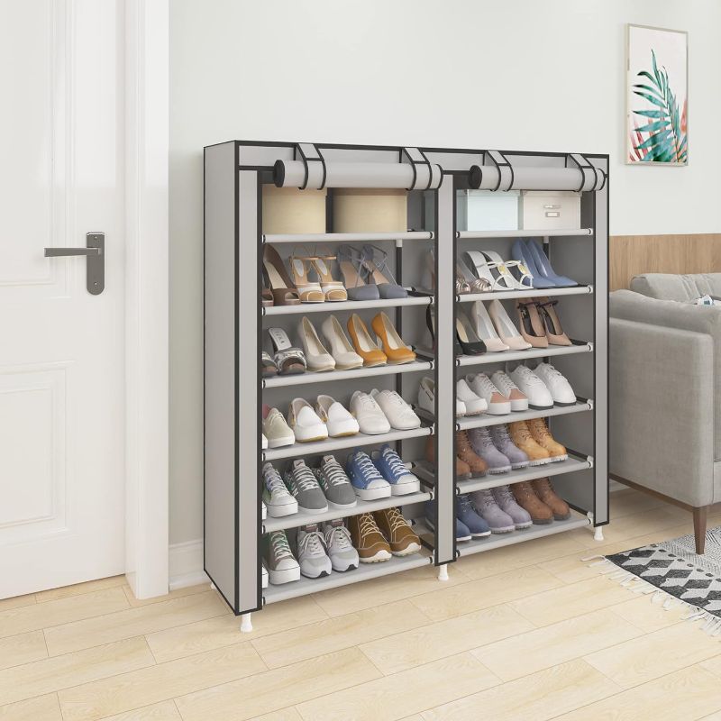 Photo 1 of (READ NOTES) UDEAR Shoe Rack Portable Storage Free Standing Shoe Organizer Grey