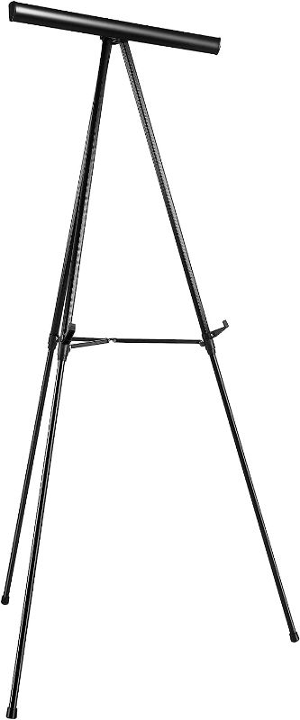 Photo 1 of Amazon Basics High Boardroom Black Aluminum Flipchart Whiteboard and Display Easel Stand with Adjustable Height Telescope Tripod