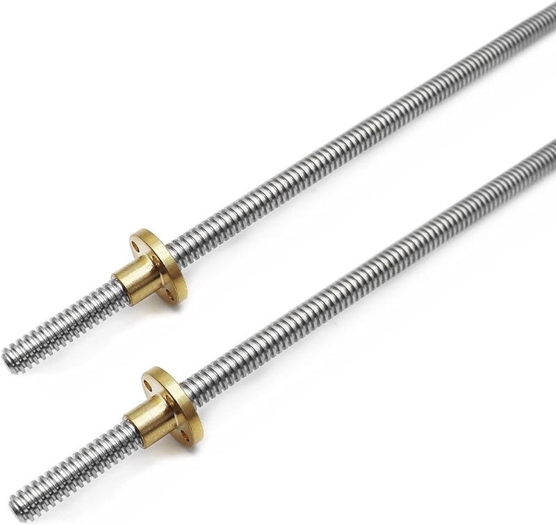 Photo 1 of 2pcs 500mm Tr8X4 Lead Screw with T8 Brass Nut for 3D Printer Machine 