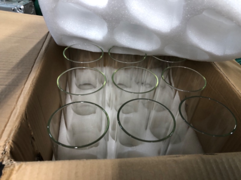 Photo 2 of 12 Pack Glass Clear Cylinder Vases Tall  8 x 3.35 Inch