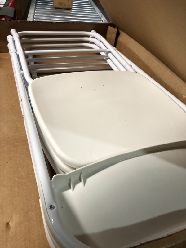Photo 1 of (READ NOTES) Flash Furniture Hercules Series Plastic Folding Chair - White - 4 Pack 650LB Weight Capacity Comfortable Event Chair