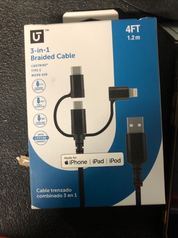 Photo 1 of 3 in 1 braided cable iphone 