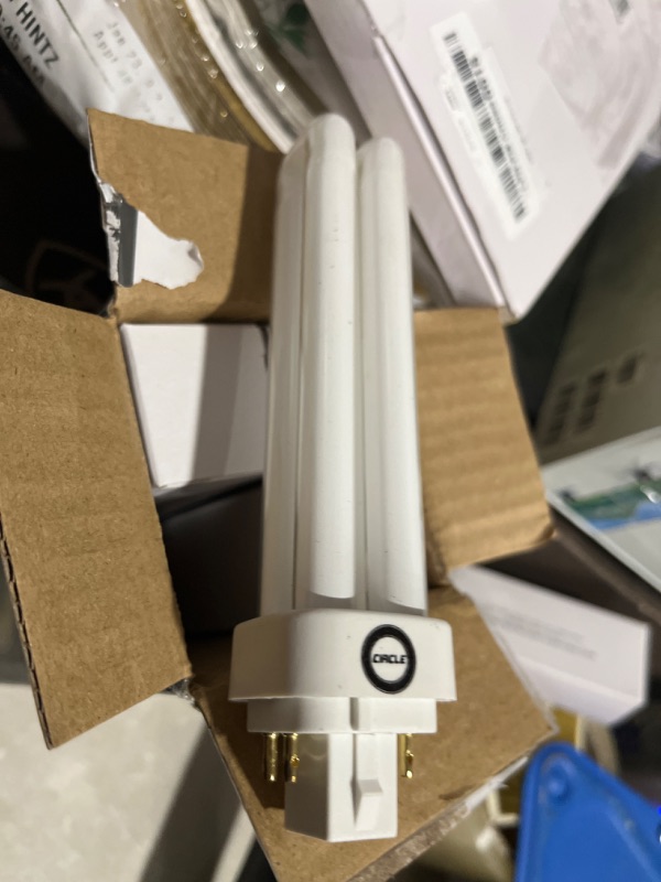 Photo 3 of (4 Pack) PLC-18W 865, 4 Pin G24q-2, 18 Watt Double Tube, Compact Fluorescent Light Bulb, Replaces Sylvania CF18DD/E/865 and Philips - PL-C 18W/865/4P/ALTO 6500K 18W