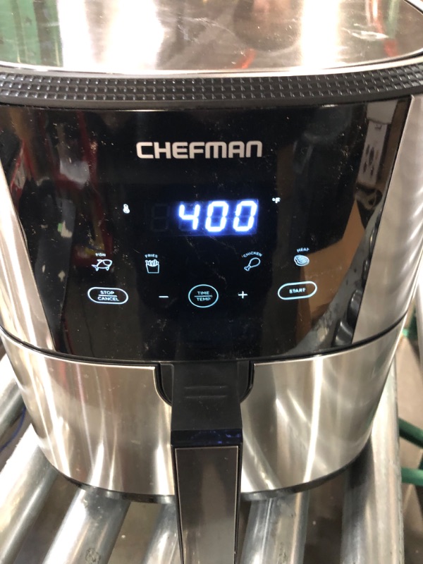 Photo 3 of CHEFMAN Large Air Fryer Max XL 8 Qt, Healthy Cooking, User Friendly, Nonstick Stainless Steel, Digital Touch Screen with 4 Cooking Functions, BPA-Free, Dishwasher Safe Basket, Preheat & Shake Reminder 8 QT SS Air Fryer