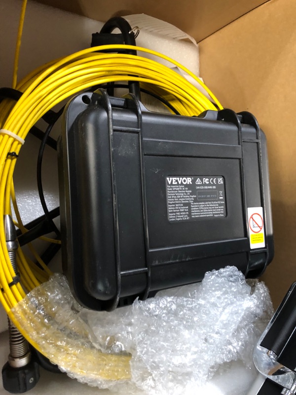 Photo 2 of (READ NOTES) VEVOR Sewer Camera with 512Hz Locator, 165 ft/50 m, 9" Pipeline Inspection Camera w/DVR Function, IP68 Camera w/12 Adjustable LEDs, A 16 GB SD Card for Sewer Line, Home, Duct Drain Pipe Plumbing 9" with 512hz locator 165FT/50M Cable (PARTS ON