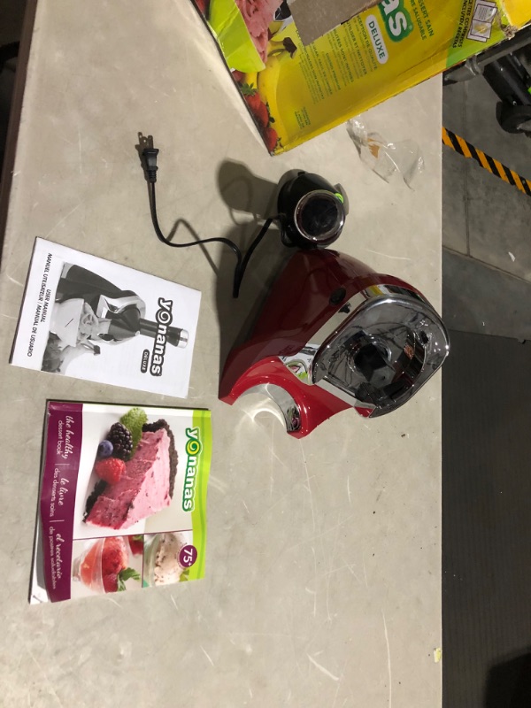 Photo 5 of ***USED - UNABLE TO TEST - POSSIBLY MISSING PARTS***
Yonanas 988RD Deluxe Vegan Non-Dairy Frozen Fruit Soft Serve Dessert Maker, Red