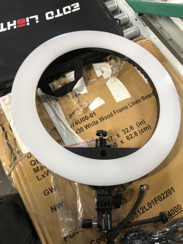 Photo 4 of 18 inch LED Ring Light with Tripod Stand Dimmable Makeup Selfie Ring Light for Studio Portrait YouTube Vlog Video Shooting with Carrying Bag and Remote Controller