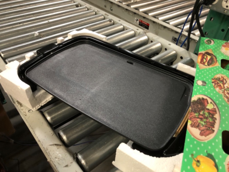 Photo 1 of **damaged**Chefman Electric Griddle with Removable Temperature Control, Immersible Flat Top Grill, Burger, Eggs, Pancake Griddle, Nonstick Easy Clean Cooking Surface, Slide Out Drip Tray, 10 x 16 Inch 10" x 16"
