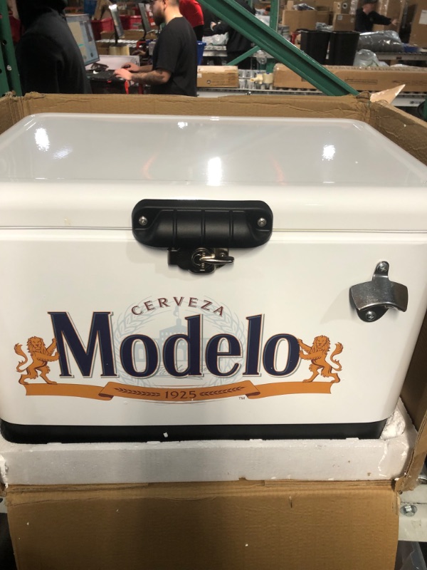 Photo 4 of **damaged**Modelo Stainless Steel Ice Chest Beverage Cooler with Bottle Opener 51 L /54 Quart Ice Bucket for Camping, Beach, RV, BBQs, Tailgating, Fishing