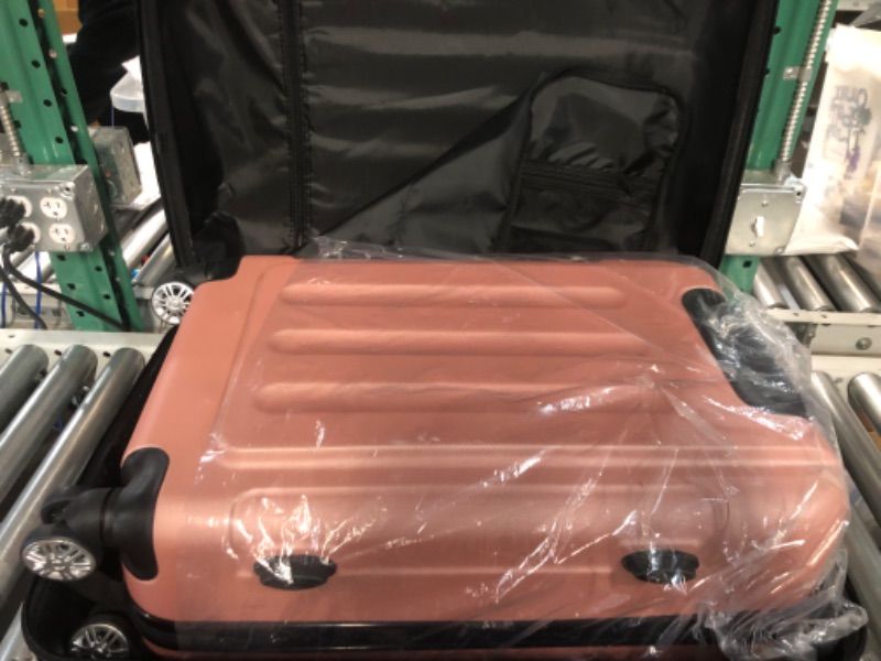 Photo 2 of **damaged**Karl home 3-Piece Luggage Set Travel Lightweight Suitcases with Rolling Wheels, TSA lock & Moulded Corner, Carry on Luggages for Business, Trip, Rose Gold (20"/24"/28")