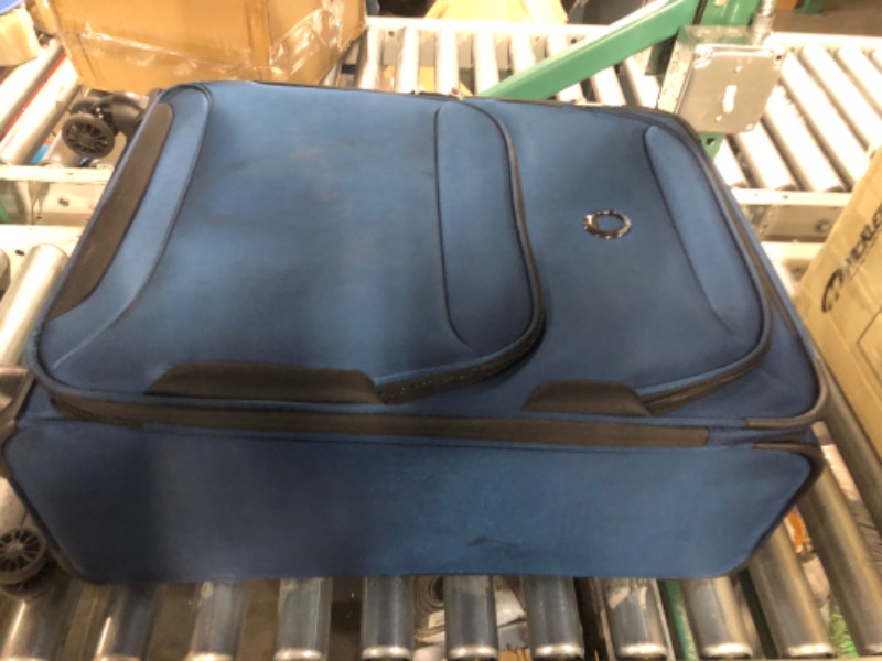 Photo 5 of **damaged**DELSEY Paris Sky Max 2.0 Softside Expandable Luggage with Spinner Wheels, Blue, Checked-Medium, 24 Inch Checked-Medium, 24 Inch Blue