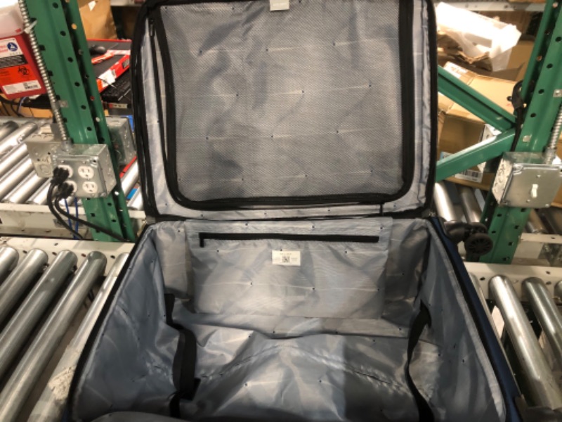 Photo 4 of **damaged**DELSEY Paris Sky Max 2.0 Softside Expandable Luggage with Spinner Wheels, Blue, Checked-Medium, 24 Inch Checked-Medium, 24 Inch Blue