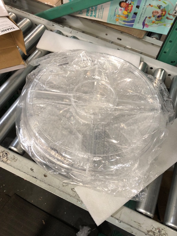 Photo 1 of **TRAY IS CRACKED**
Chef's Star Clear Extra Large Acrylic Appetizer Serving Tray, 8 Compartment 