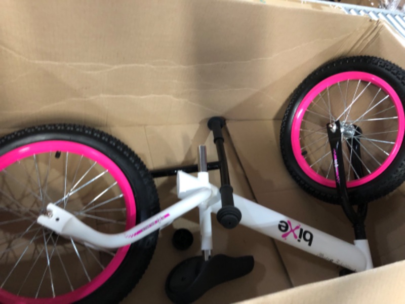 Photo 2 of **POSSIBLE MISSING HARDWARE**
 Bixe Balance Bike: for Big Kids Aged 4, 5, 6, 7, 8 and 9 Years Old - No Pedal Sport Training Bicycle | 16inch Wheel Pink