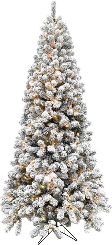 Photo 1 of **SEE NOTES**
Fraser Hill Farm 7.5-ft Pine Pre-lit Flocked Artificial Christmas Tree with LED Lights
