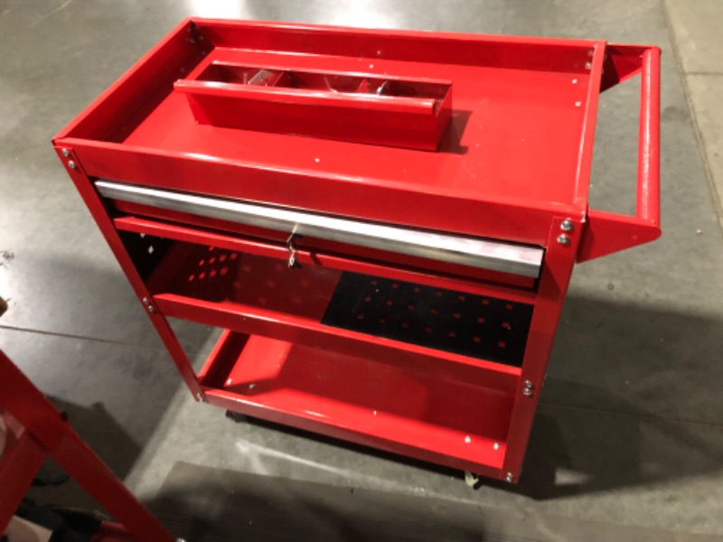 Photo 5 of ***USED - MISSING PARTS - PARTIALLY ASSEMBLED - NO PACKAGING***
SILVEL 3 Tier Rolling Tool Cart, 330 LBS Capacity Heavy Duty Utility Cart