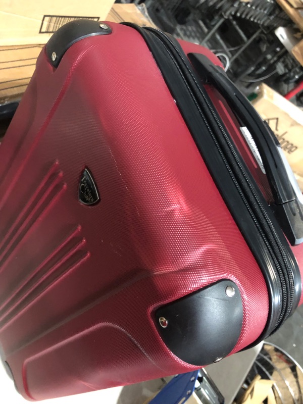 Photo 4 of **NONREFUNDABLE**FOR PARTS OR REPAIR**SEE NOTES**
Travelers Club Chicago Hardside Expandable Spinner Luggages, Rhubarb, 20" Carry-On MAROON