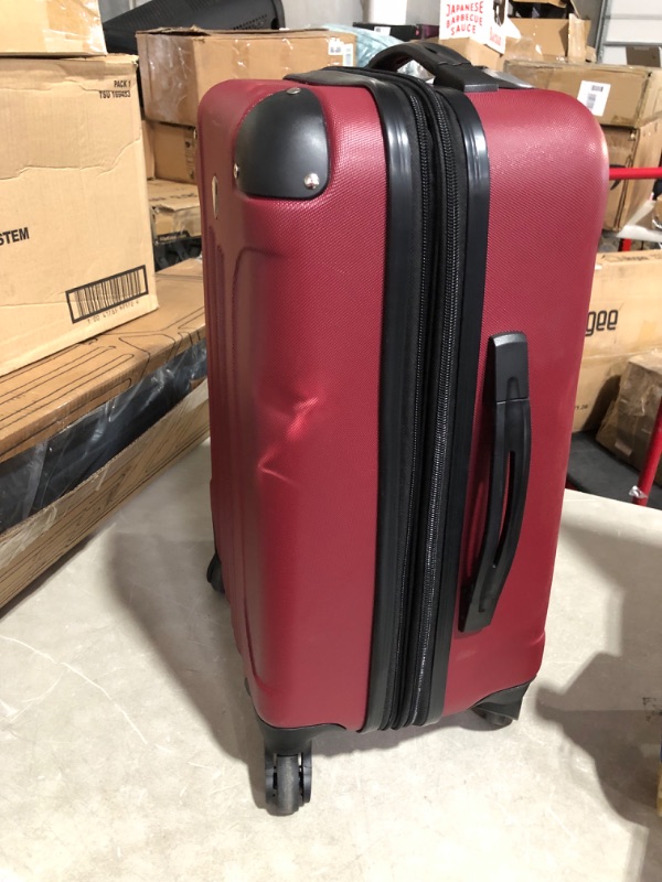 Photo 3 of **NONREFUNDABLE**FOR PARTS OR REPAIR**SEE NOTES**
Travelers Club Chicago Hardside Expandable Spinner Luggages, Rhubarb, 20" Carry-On MAROON