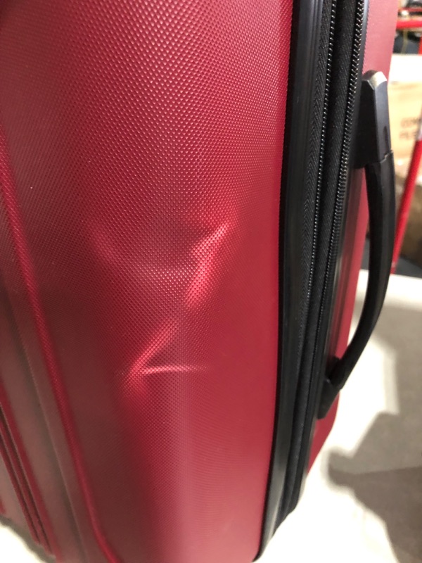 Photo 2 of **NONREFUNDABLE**FOR PARTS OR REPAIR**SEE NOTES**
Travelers Club Chicago Hardside Expandable Spinner Luggages, Rhubarb, 20" Carry-On MAROON