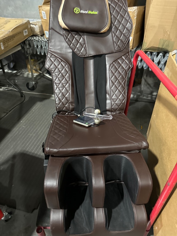 Photo 2 of **NON-REFUNDABLE*FOR PARTS ONLY*SEE NOTES*NON-FUNCITONAL
Real Relax 2024 Massage Chair of Dual-core S Track, Full Body Massage of Zero Gravity with APP Control, Brown