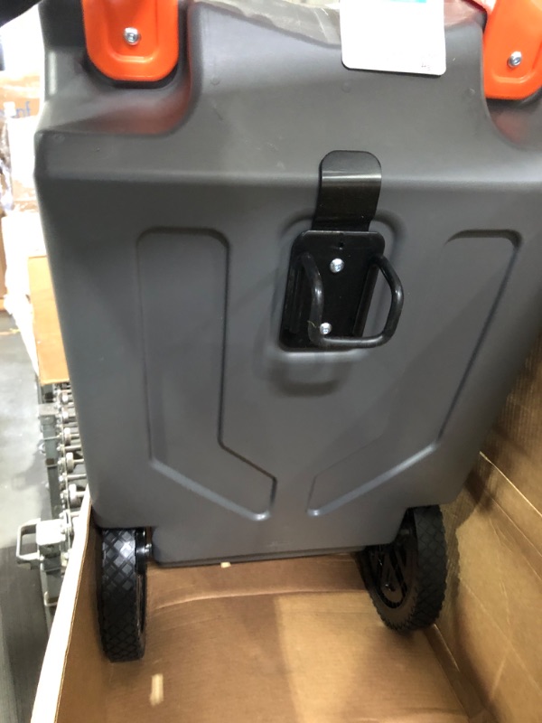 Photo 3 of Camco Rhino Portable RV Tote Tank | Transport Waste from Camper or Trailer | Features Large, Heavy-Duty, No Flat Wheels and a Low Drain Hole | 21 Gallon (39002) 21 Gallon Tank