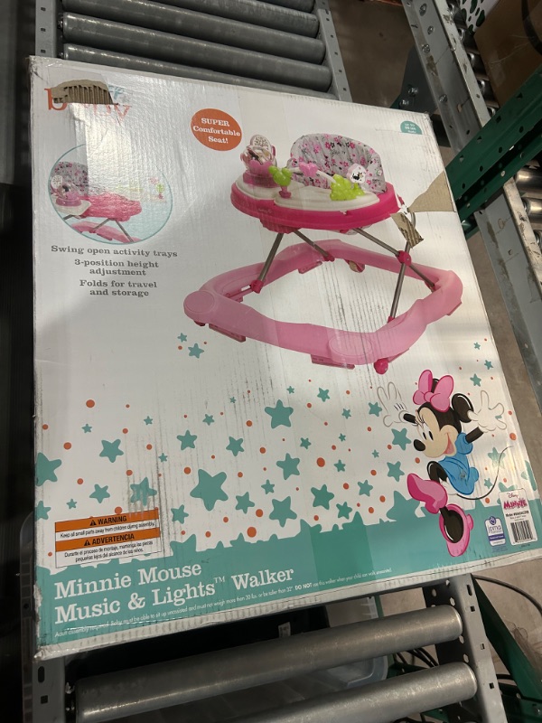 Photo 2 of Disney Baby Minnie Mouse Music and Lights Baby Walker with Activity Tray (Garden Delight)