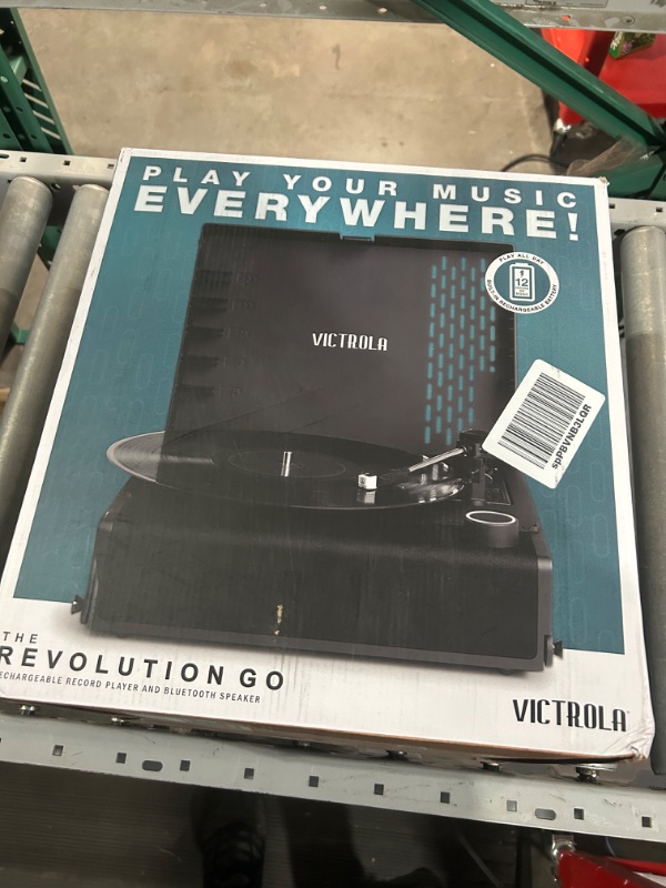 Photo 2 of Victrola Revolution GO 3-Speed Bluetooth Portable Record Player with Built-in Speakers | Black VSC-750SB-BLK