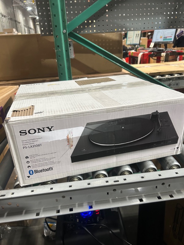 Photo 2 of Sony PS-LX310BT Belt Drive Turntable: Fully Automatic Wireless Vinyl Record Player with Bluetooth and USB Output Black