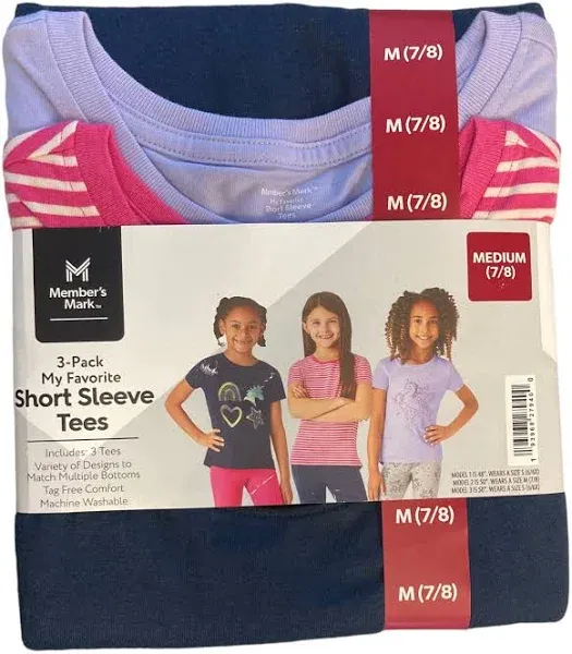 Photo 1 of member's mark  3-pack short sleeve tees children XS 4/5 *STOCK PHOTO REF. ONLY