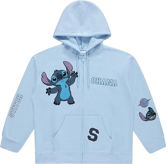 Photo 1 of Disney Ladies Mickey Mouse Fashion Hoodie Mickey and Minnie Mouse Classic Zip Up Hoodie Sweatshirt LILO STITCH **SMALL STAIN
