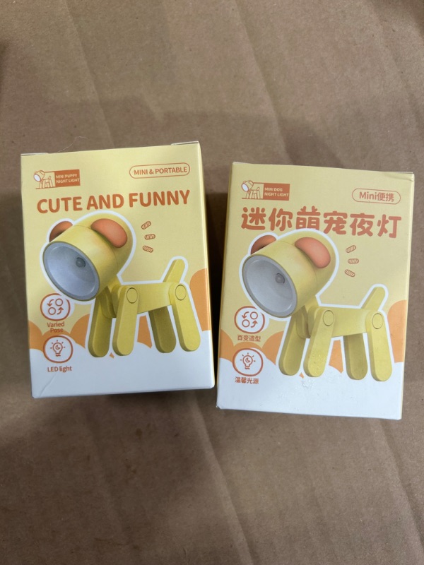 Photo 1 of (2 PACK) Night Light for Kids, Adorable Mini Led Table Desk Lamp, Decorative Lamp Nightstand, Animal Pet Nightlights, Christmas Decorate Birthday Gifts for Children, Students (1 x Yellow Dog) Dog Yellow