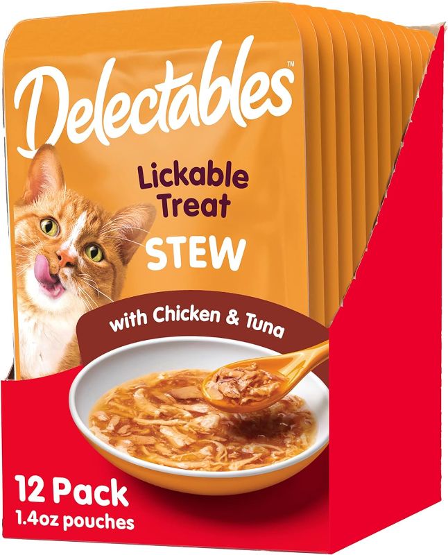 Photo 1 of Hartz Delectables Stew Lickable Wet Cat Treats for Adult & Senior Cats, Chicken & Tuna, 1.4 Ounce (Pack of 12) *STOCK PHOTO REF. ONLY
