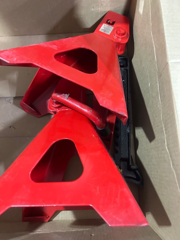 Photo 2 of ***MISSING PARTS READ NOTES***BIG RED T46202 Torin Steel Jack Stands: 6 Ton (12,000 lb) Capacity, Red, 1 Pair 6 Ton Stands