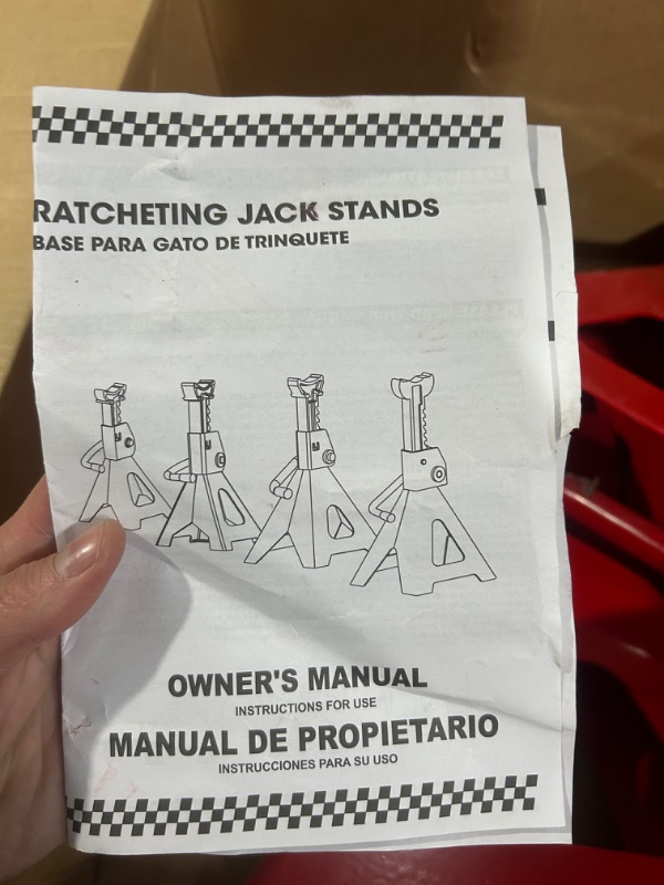 Photo 4 of ***MISSING PARTS READ NOTES***BIG RED T46202 Torin Steel Jack Stands: 6 Ton (12,000 lb) Capacity, Red, 1 Pair 6 Ton Stands