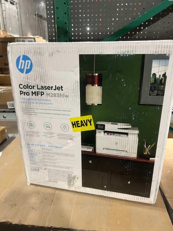 Photo 2 of *DAMAGED*NON-FUNCITONAL*FOR PARTS*
HP Color LaserJet Pro M283fdw Wireless All-in-One Laser Printer, Remote Mobile Print, Scan & Copy, Duplex Printing, Works with Alexa (7KW75A), White