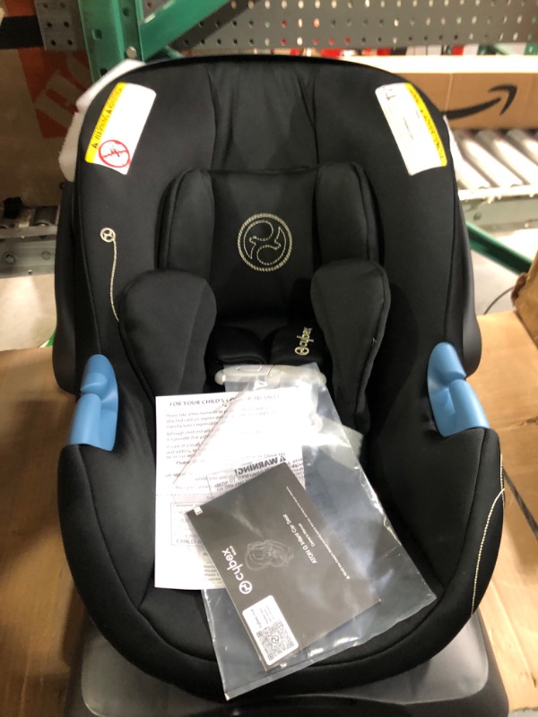 Photo 2 of Cybex Aton G Infant Car Seat with Linear Side-Impact Protection, 11-Position Adjustable Headrest, in-Shell Ventilation, Easy-in Buckle and Secure Safelock Base, Moon Black Car Seat Moon Black