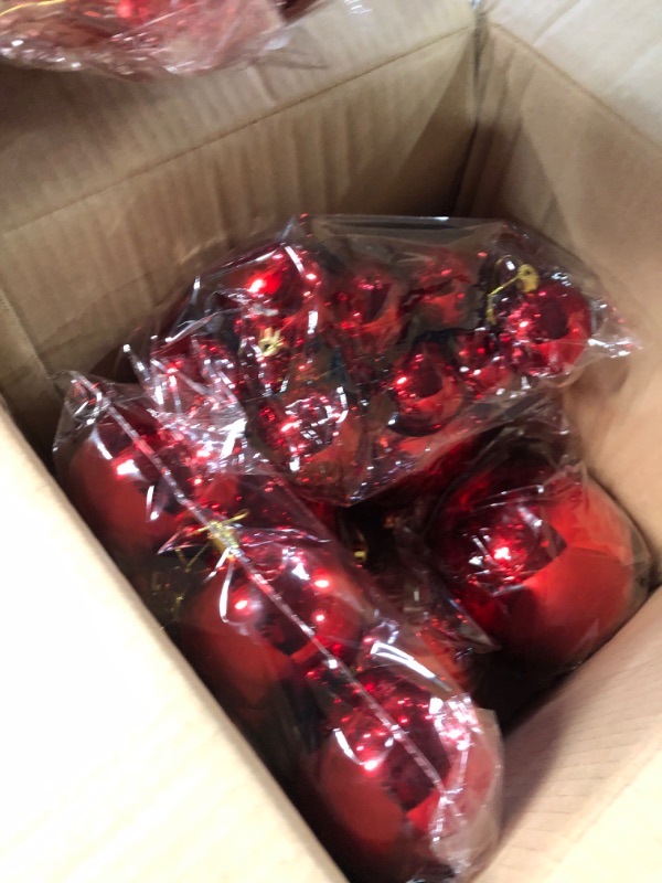 Photo 1 of 24 Pcs Oversized Christmas Ornaments Giant Christmas Plastic Balls Bulk 8", 6", 3"