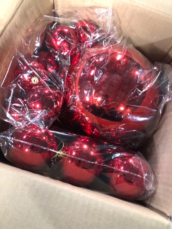Photo 1 of 24 Pcs Oversized Christmas Ornaments Giant Christmas Plastic Balls Bulk 8", 6", 3"