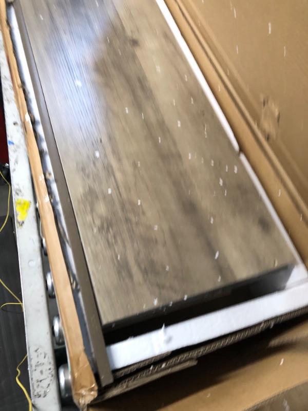 Photo 1 of **MISSING HARDWARE**CHIPPED WOOD PANELS**
DINZI LVJ Shoe Bench, Entryway Storage Bench with Door and 7 Cubbies