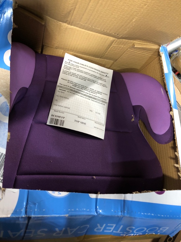 Photo 4 of * see images for damage * 
Cosco Topside Booster Car Seat - Easy to Move, Lightweight Design (Grape), 1 Count 